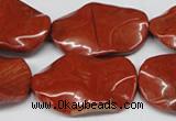 CTW308 15.5 inches 20*30mm wavy oval red jasper gemstone beads