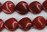 CTW32 15.5 inches 16mm twisted coin red jasper beads wholesale