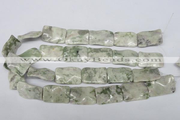 CTW321 15.5 inches 20*30mm wavy rectangle peace stone beads