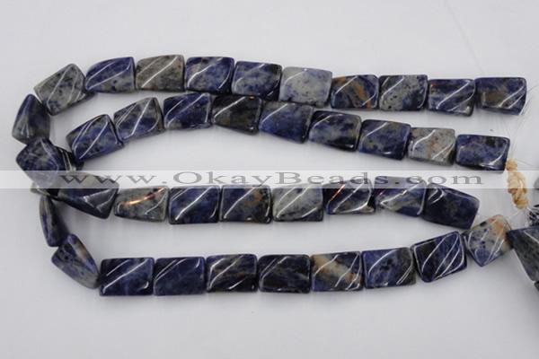 CTW376 15.5 inches 15*20mm twisted rectangle sodalite gemstone beads