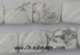 CTW383 15.5 inches 15*20mm twisted rectangle white howlite beads