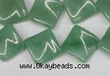 CTW39 15.5 inches 15*15mm twisted diamond green aventurine beads