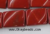 CTW399 15.5 inches 18*25mm twisted rectangle red jasper beads