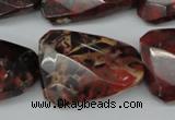 CTW418 15.5 inches 22*30mm faceted & twisted brecciated jasper beads