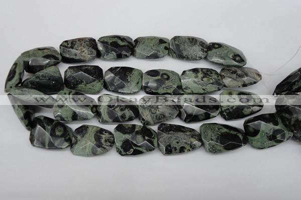 CTW419 15.5 inches 22*30mm faceted & twisted kambaba jasper beads