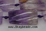 CTW456 20*38mm faceted & twisted rectangle ametrine beads