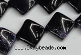 CTW50 15.5 inches 15*15mm twisted diamond blue goldstone beads