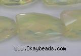 CTW502 15.5 inches 20*30mm faceted & twisted synthetic quartz beads