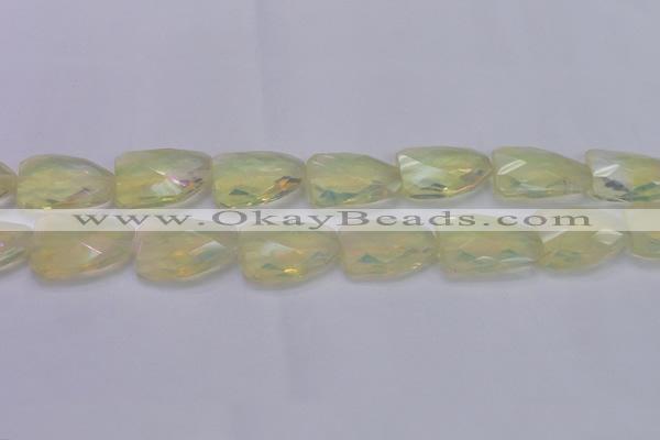 CTW502 15.5 inches 20*30mm faceted & twisted synthetic quartz beads