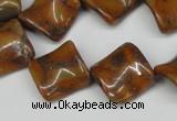 CTW55 15.5 inches 15*15mm twisted diamond jasper gemstone beads