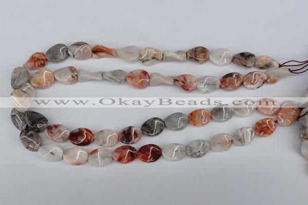 CTW60 15.5 inches 12*16mm twisted oval agate gemstone beads