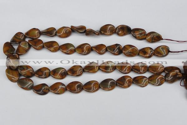 CTW62 15.5 inches 13*18mm twisted oval jasper gemstone beads