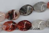 CTW68 15.5 inches 15*20mm twisted oval agate gemstone  beads