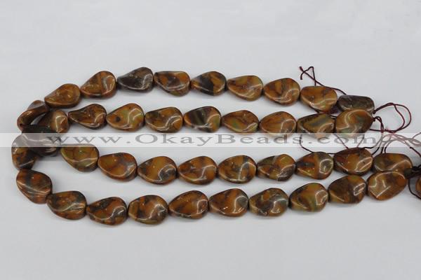 CTW75 15.5 inches 15*20mm twisted oval jasper gemstone beads