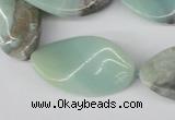 CTW91 15.5 inches 18*30mm twisted oval amazonite gemstone beads