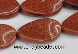 CTW94 15.5 inches 18*30mm twisted oval goldstone gemstone beads