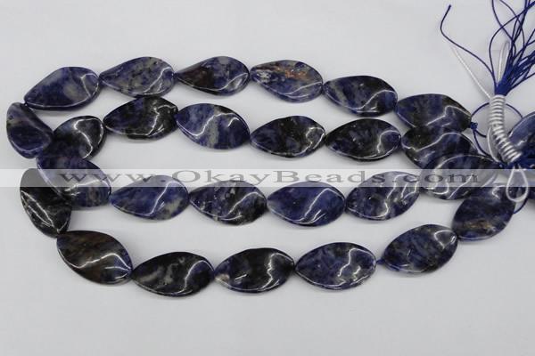 CTW97 15.5 inches 18*30mm twisted oval sodalite gemstone beads