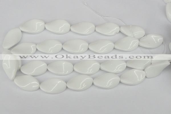 CTW99 15.5 inches 18*30mm twisted oval white agate gemstone beads