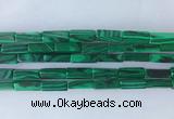 CUBS10 15 inches 4*13mm cuboid synthetic malachite beads wholesale