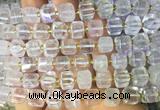 CUBS22 15 inches 8*8mm faceted cube white crystal gemstone beads