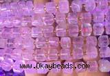 CUBS23 15 inches 8*8mm faceted cube rose quartz gemstone beads