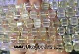 CUBS24 15 inches 8*8mm faceted cube lemon quartz gemstone beads