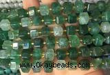 CUBS26 15 inches 8*8mm faceted cube green strawberry quartz gemstone beads