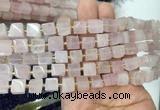 CUBS38 15 inches 6 - 7mm cube rose quartz gemstone beads wholesale