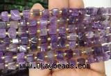 CUBS41 15 inches 6 - 7mm cube amethyst gemstone beads wholesale