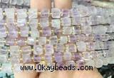 CUBS44 15 inches 6 - 7mm cube amethyst gemstone beads wholesale