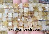 CUBS48 15 inches 7 - 8mm cube citrine gemstone beads wholesale