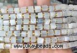 CUBS53 15 inches 6 - 7mm cube aquamarine gemstone beads wholesale