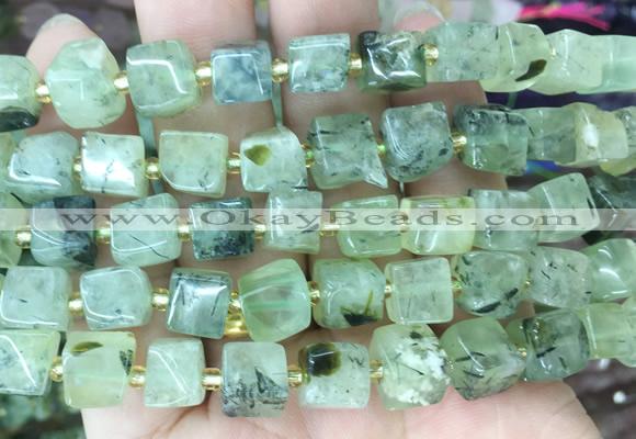 CUBS58 15 inches 8 - 9mm cube prehnite gemstone beads wholesale