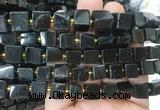 CUBS66 15 inches 7 - 8mm cube black tourmaline gemstone beads wholesale