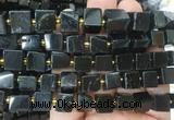 CUBS67 15 inches 8 - 9mm cube black tourmaline gemstone beads wholesale