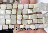 CUBS72 15 inches 7 - 8mm cube white moonstone gemstone beads wholesale