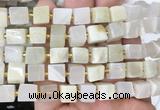 CUBS73 15 inches 8 - 9mm cube white moonstone gemstone beads wholesale