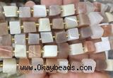 CUBS76 15 inches 8 - 9mm cube colorful moonstone gemstone beads wholesale