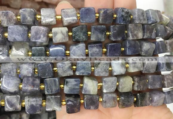 CUBS81 15 inches 7 - 8mm cube iolite gemstone beads wholesale