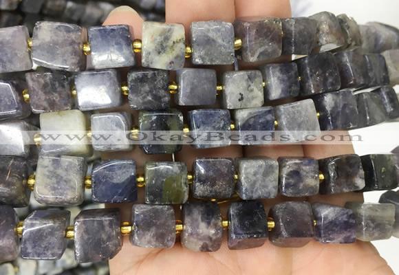 CUBS82 15 inches 8 - 9mm cube iolite gemstone beads wholesale