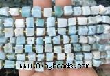 CUBS86 15 inches 6 - 7mm cube larimar gemstone beads wholesale