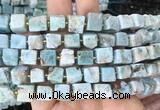 CUBS88 15 inches 8 - 9mm cube larimar gemstone beads wholesale