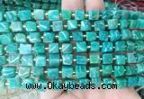 CUBS89 15 inches 6 - 7mm cube amazonite gemstone beads wholesale