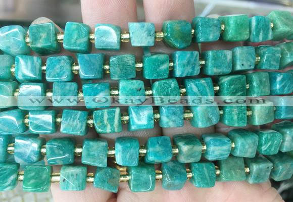 CUBS90 15 inches 7 - 8mm cube amazonite gemstone beads wholesale