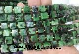 CUBS93 15 inches 7 - 8mm cube ruby zoisite gemstone beads wholesale