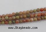 CUG100 15.5 inches 4mm round Chinese unakite beads wholesale