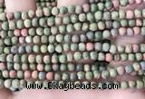 CUG190 15.5 inches 4mm round matte unakite beads wholesale