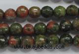 CUG301 15.5 inches 6mm faceted round unakite gemstone beads