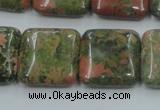 CUG60 16 inches 20*20mm square natural unakite gemstone beads wholesale