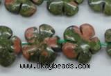 CUG74 15.5 inches 20mm carved flower unakite gemstone beads